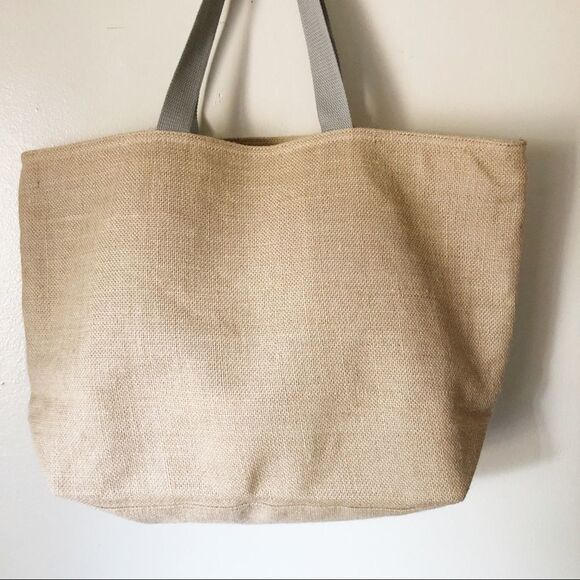 Maurices Chevron Burlap Large Tassel Tote - Picture 5 of 8